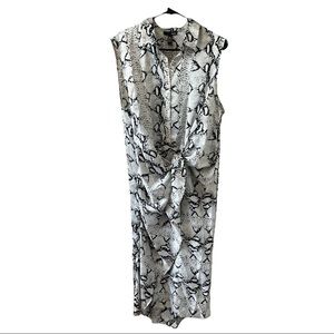 Aqua animal print wrap dress